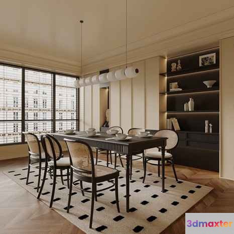 Modern Dining Room 3D Model - 10280 - VRAY Render