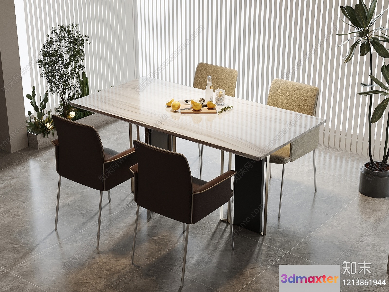 Modern Dining Room 3D Model - 16519 - VRAY Render