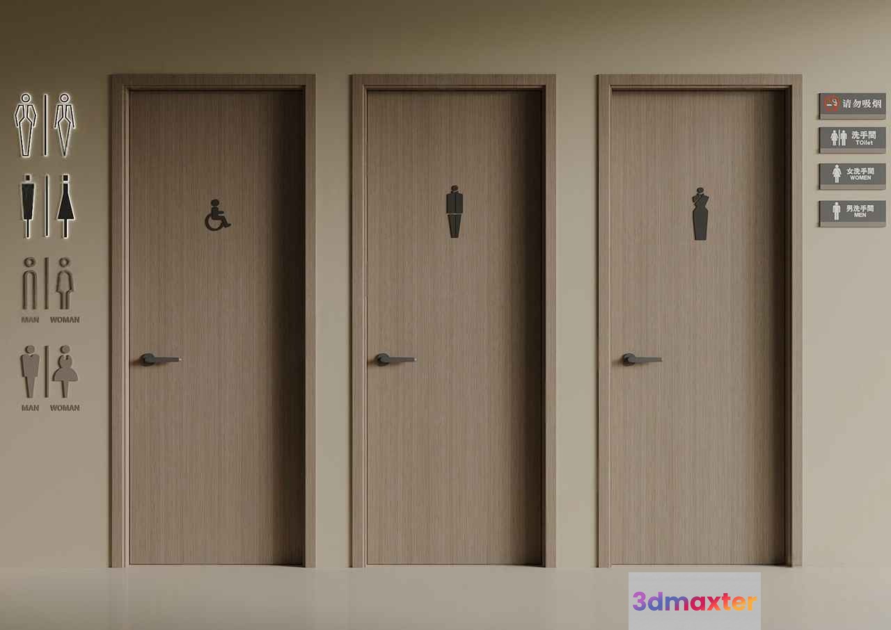 Three Doors 3D Model - 10598 - VRAY Render