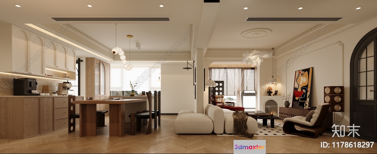 Modern Living Room 3D Model - 15310 - CORONA Render
