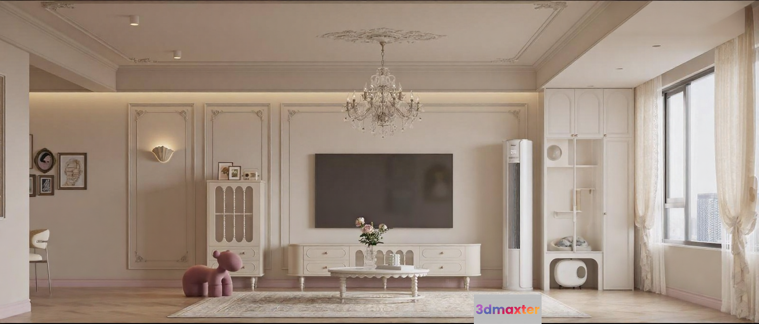 Modern Living Room 3D Model - 7234 - CORONA Render