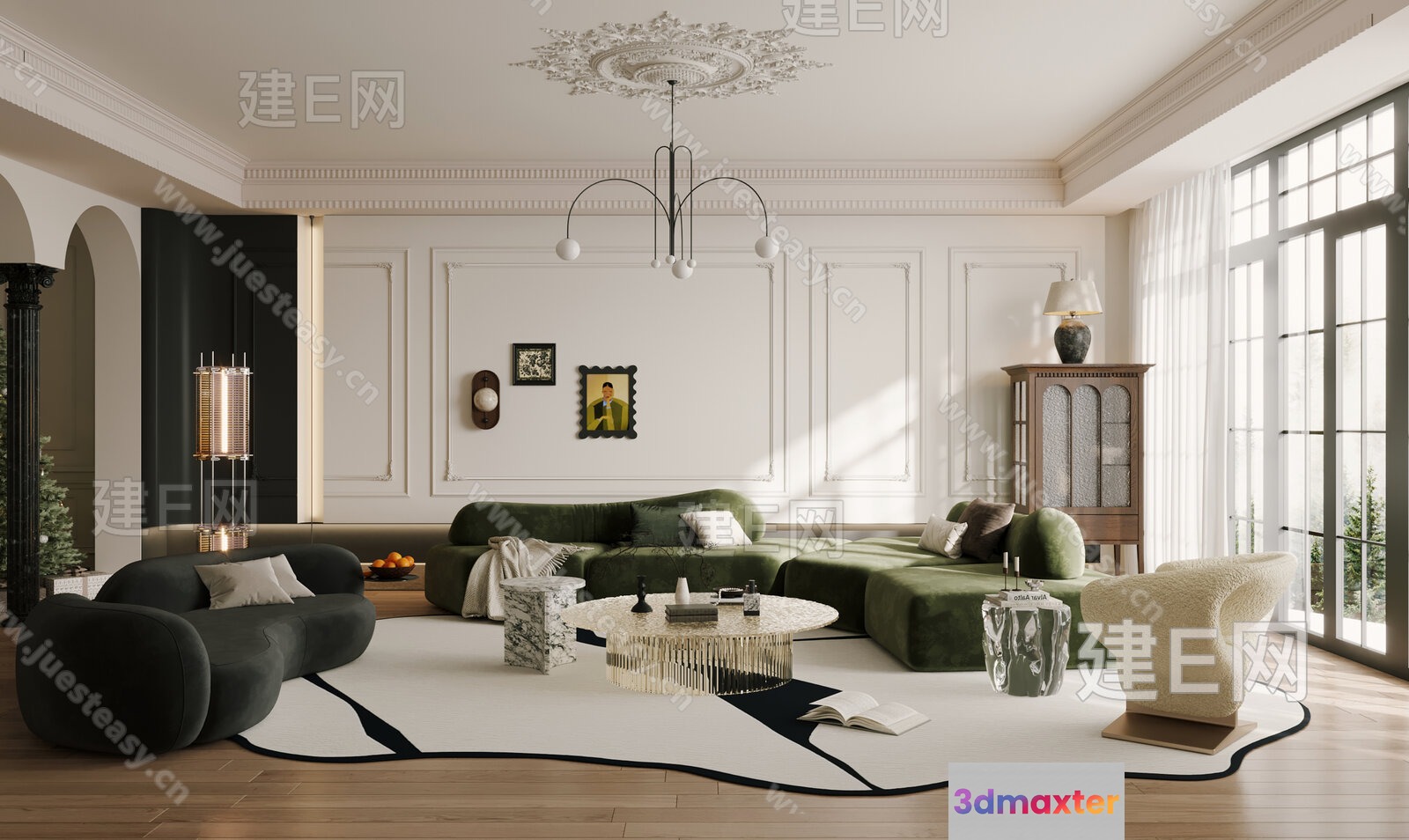Modern Living Room 3D Model - 4506 - CORONA Render