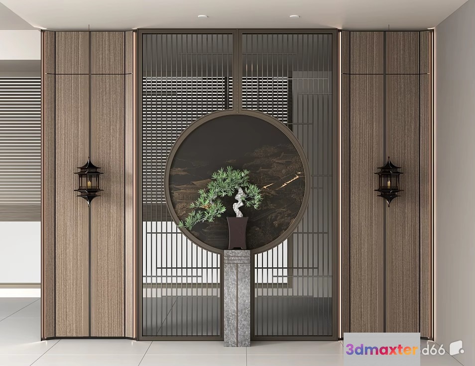 Modern Asian-Inspired Interior Design 3D Model - 23375 - VRAY Render