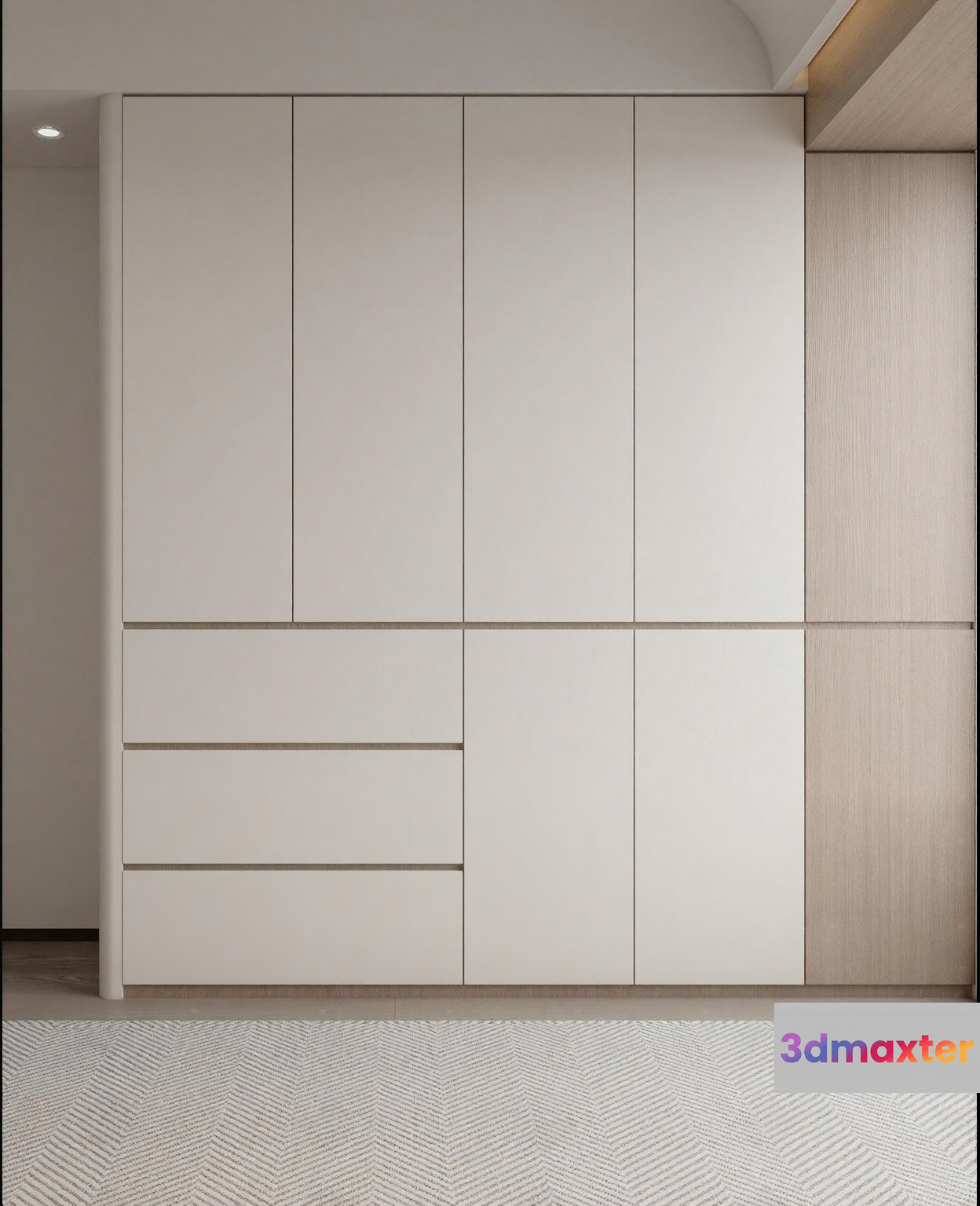 Modern White Wardrobe 3D Model - 1171 - VRAY Render