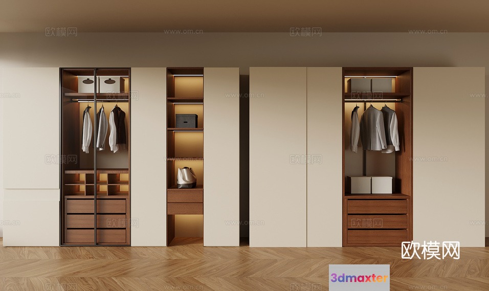 Modern Closet Organizer 3D Model - 13230 - VRAY Render
