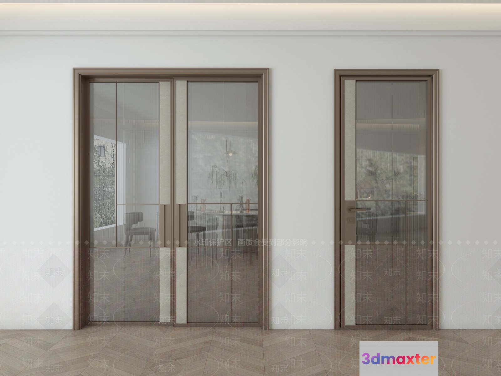 Modern Office Doors 3D Model - 2272 - VRAY Render