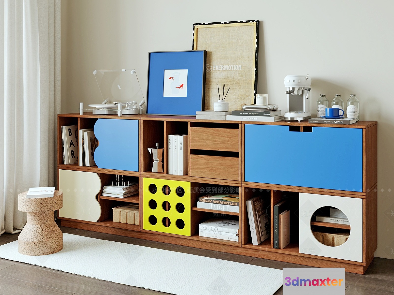 Modern Shelving Unit 3D Model - 8893 - VRAY Render