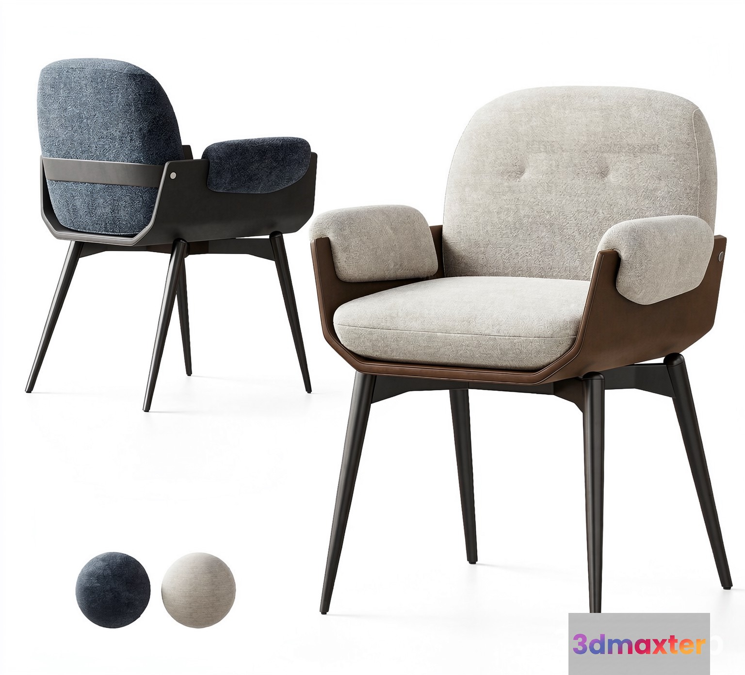 Wooden And Fabric Chair 3D Model - 22209 - VRAY Render