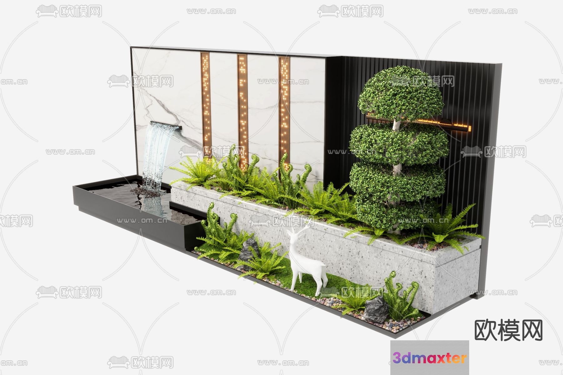 Modern Outdoor Space 3D Model - 11806 - VRAY Render