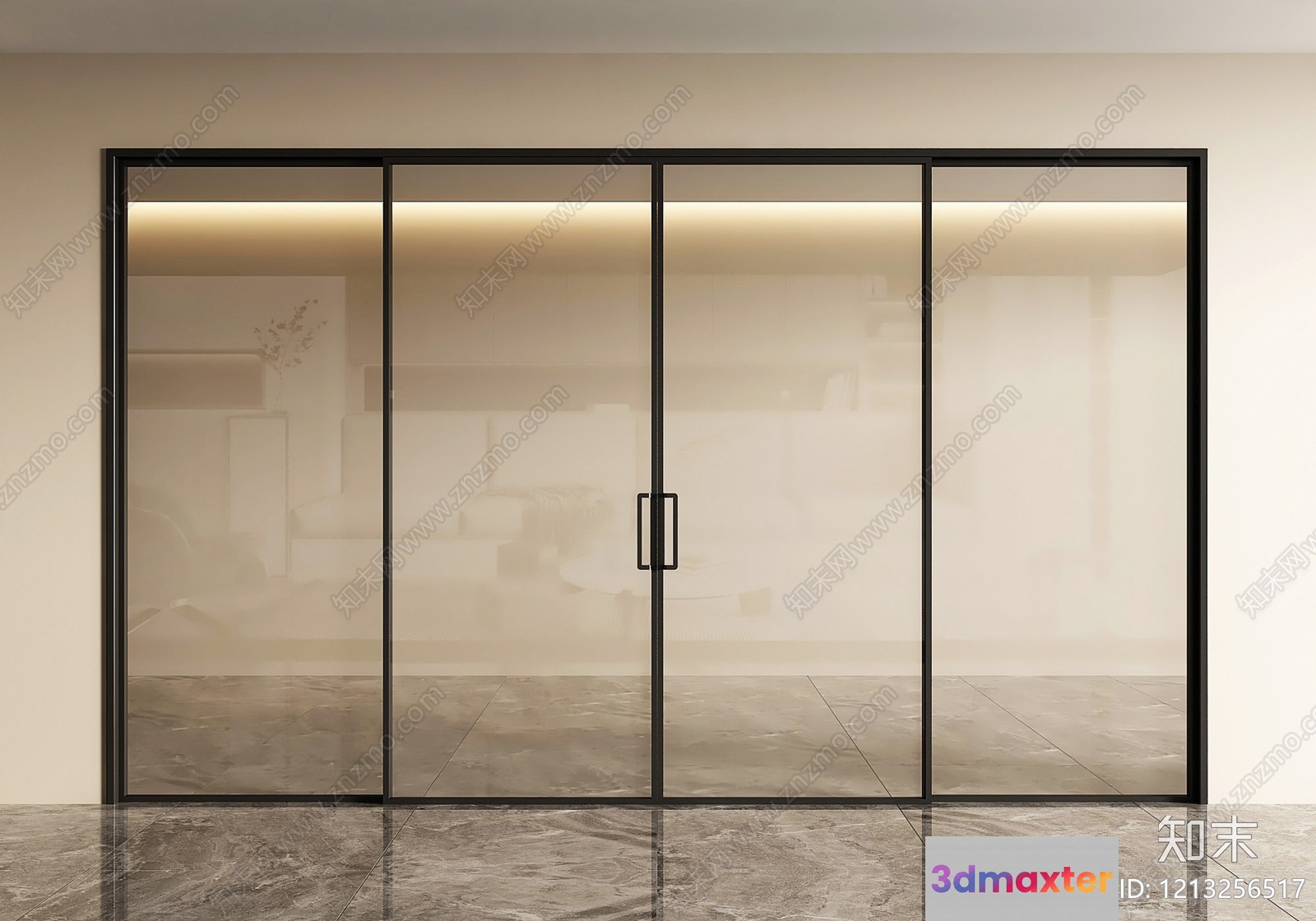 Modern Glass Doors 3D Model - 16193 - VRAY Render
