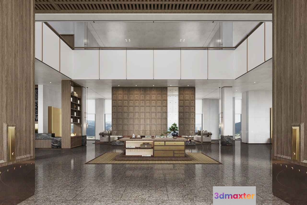 Modern High-End Living Room 3D Model - 105 - VRAY Render