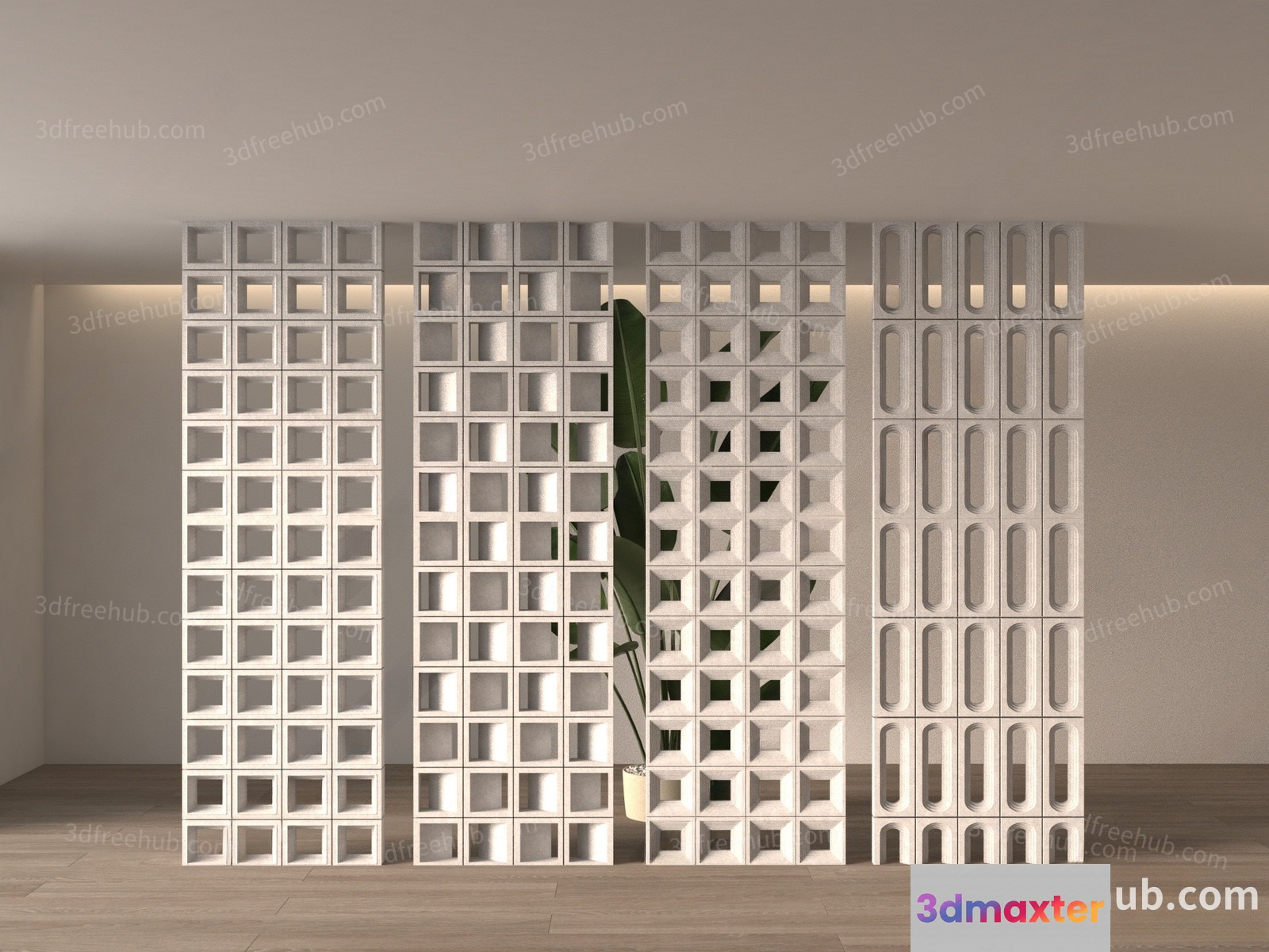 Modern Room Divider 3D Model - 20166 - VRAY Render