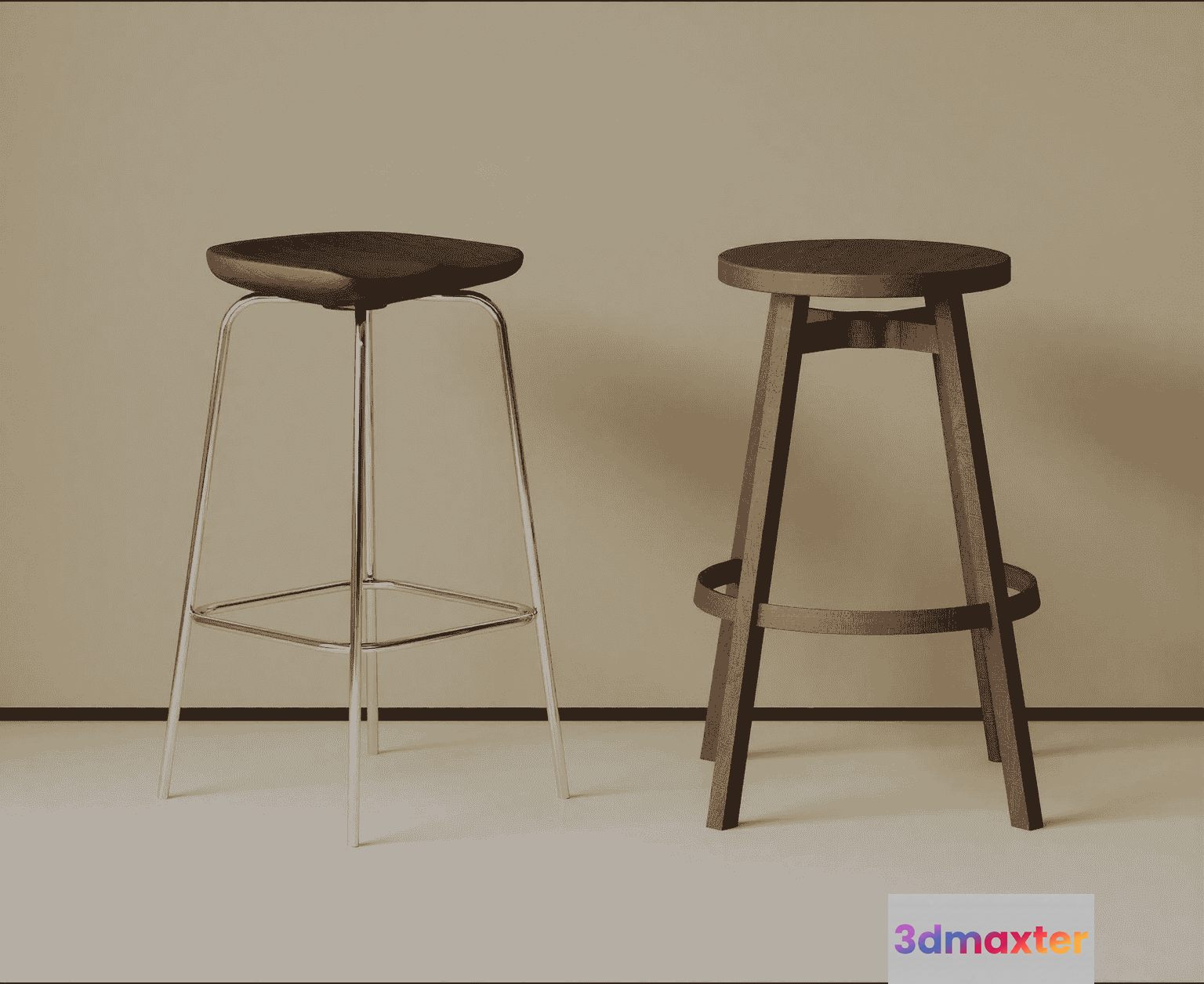 Two Stools 3D Model - 15871 - VRAY Render
