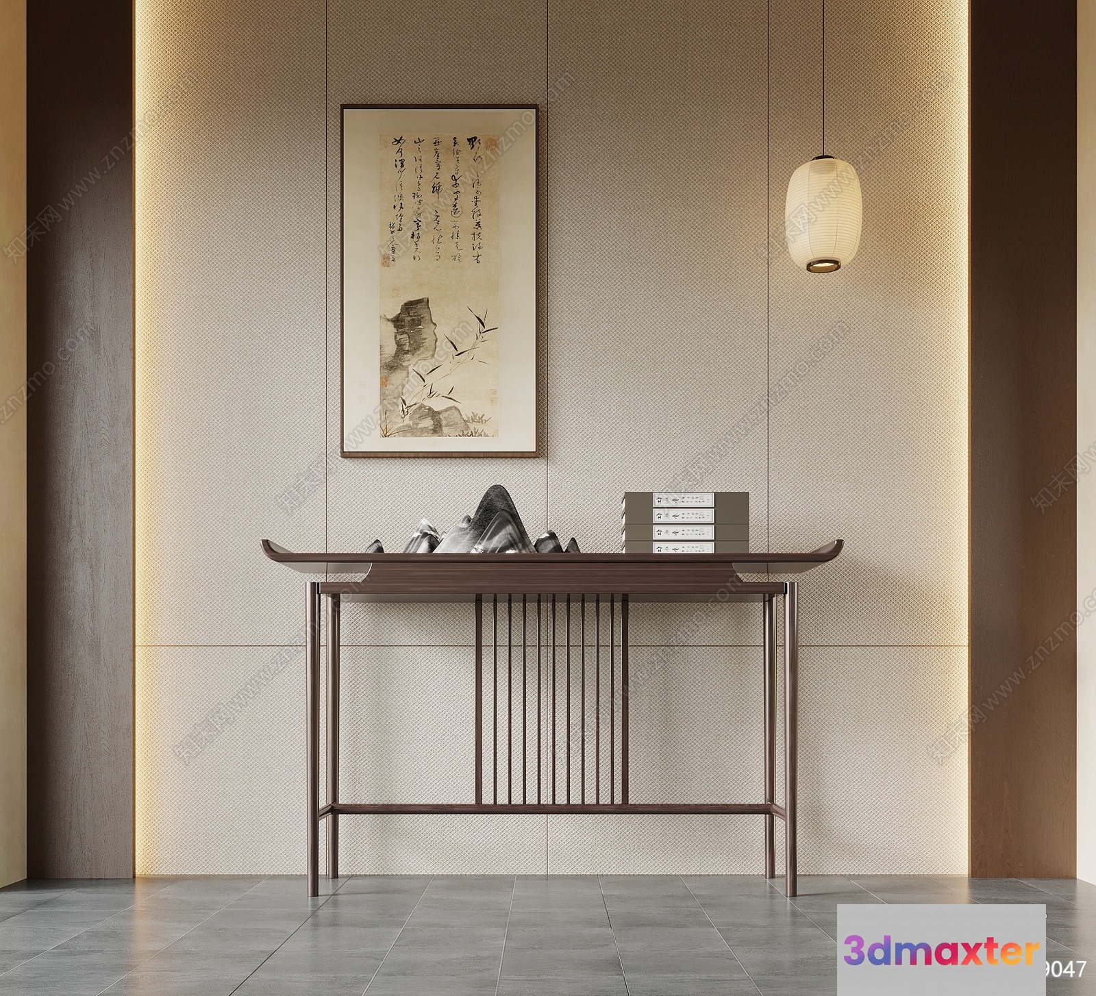 A Table With A Shelf 3D Model - 5845 - VRAY Render