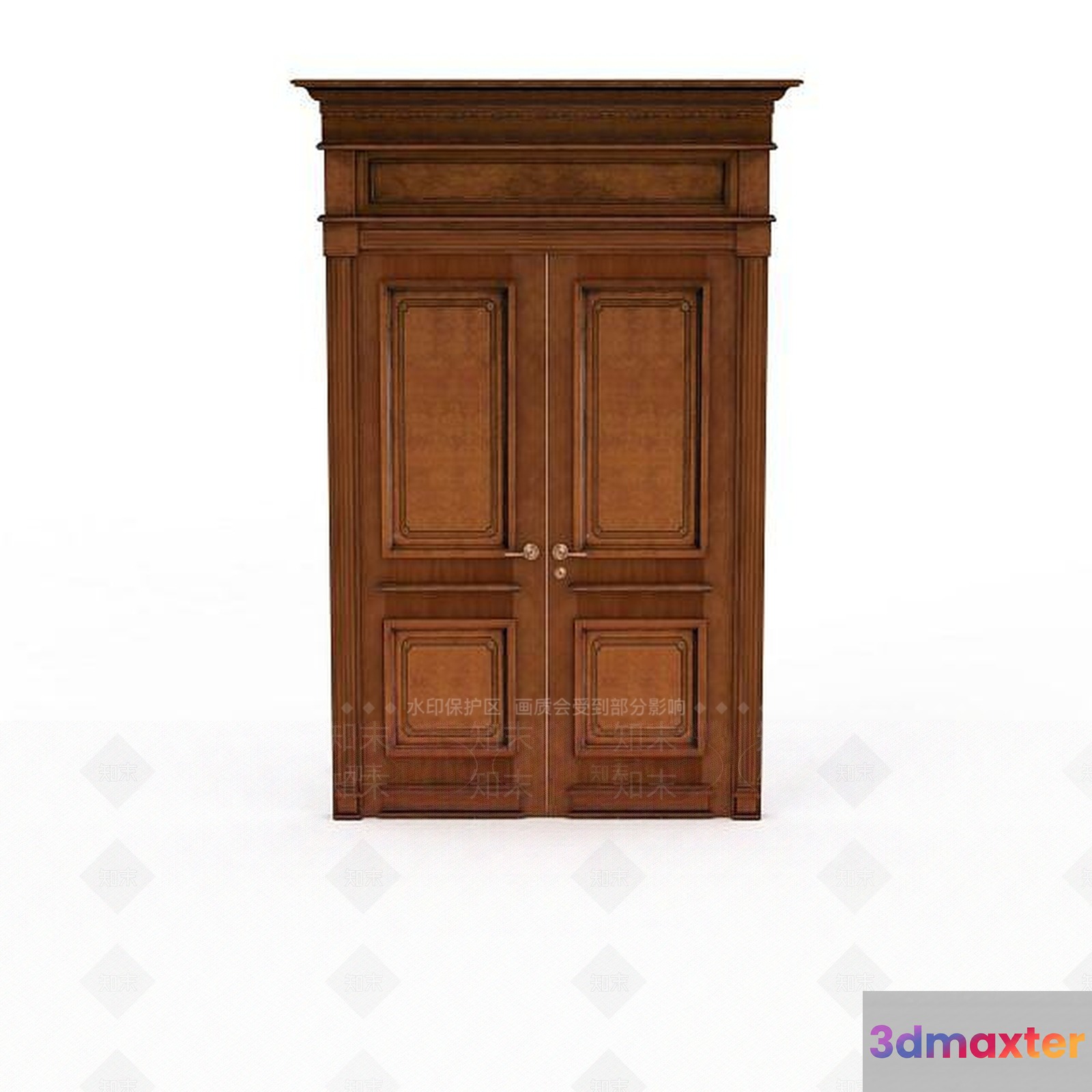 A Wooden Door With A Decorative Design 3D Model - 5486 - VRAY Render
