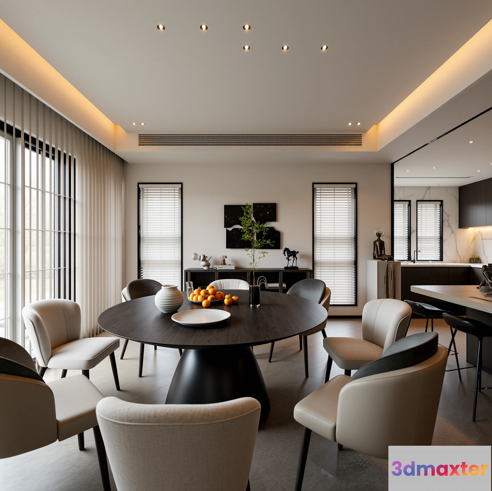 Modern Dining Room 3D Model - 21902 - VRAY Render