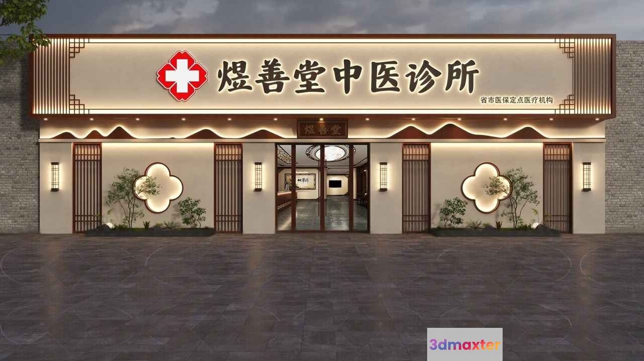 Traditional Asian Building 3D Model - 3243 - VRAY Render