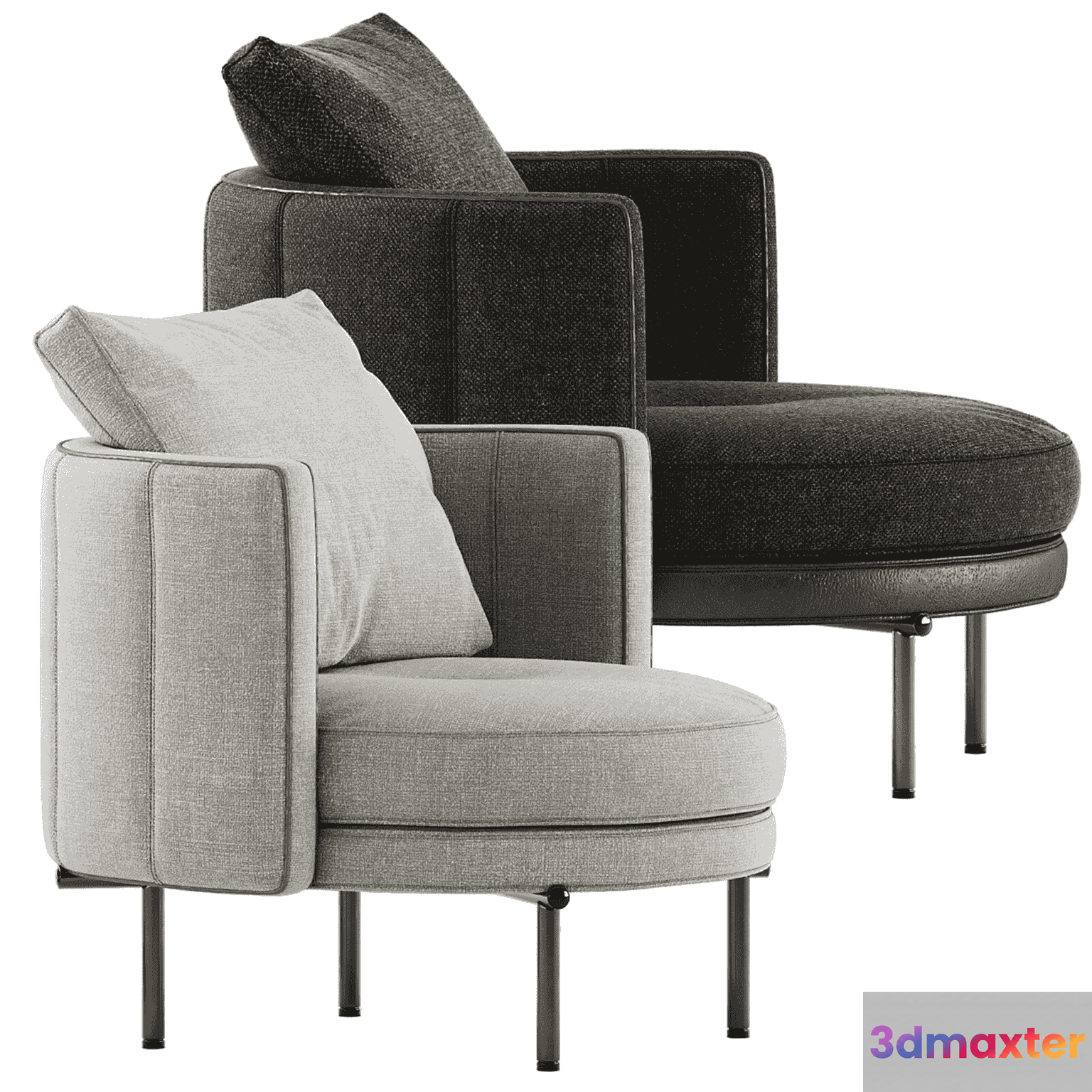 Modern Grey Chair 3D Model - 12005 - CORONA Render