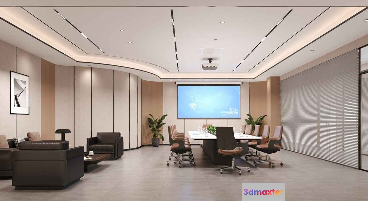 Modern Conference Room 3D Model - 17254 - CORONA Render