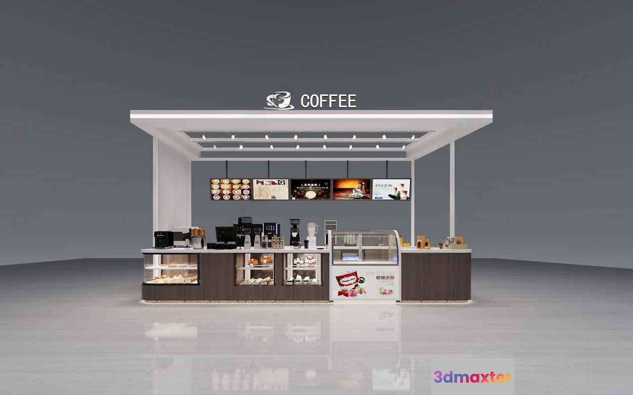 Modern Coffee Stand 3D Model - 1746 - CORONA Render
