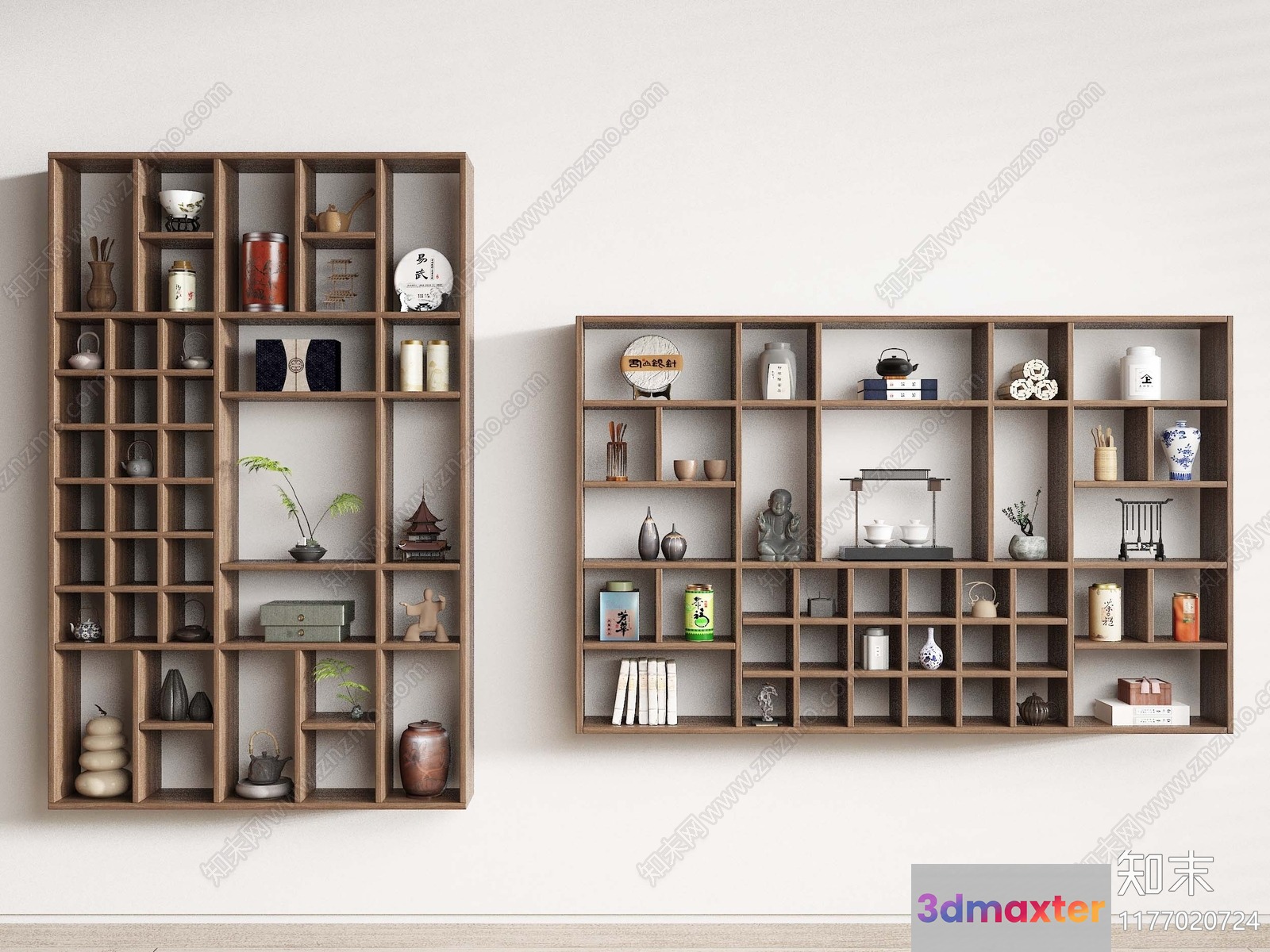 Wooden Shelf Display 3D Model - 23108 - VRAY Render