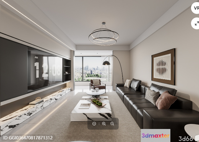 Modern Living Room 3D Model - 13280 - VRAY Render