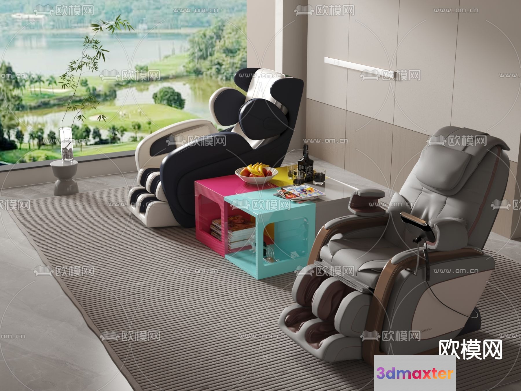 Modern Living Room 3D Model - 9190 - VRAY Render