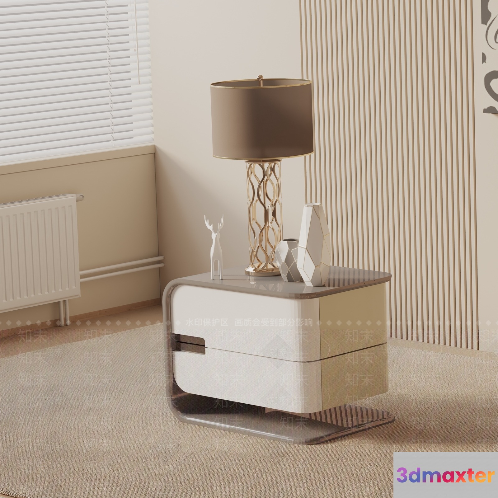Modern Beige Lamp 3D Model - 7524 - VRAY Render