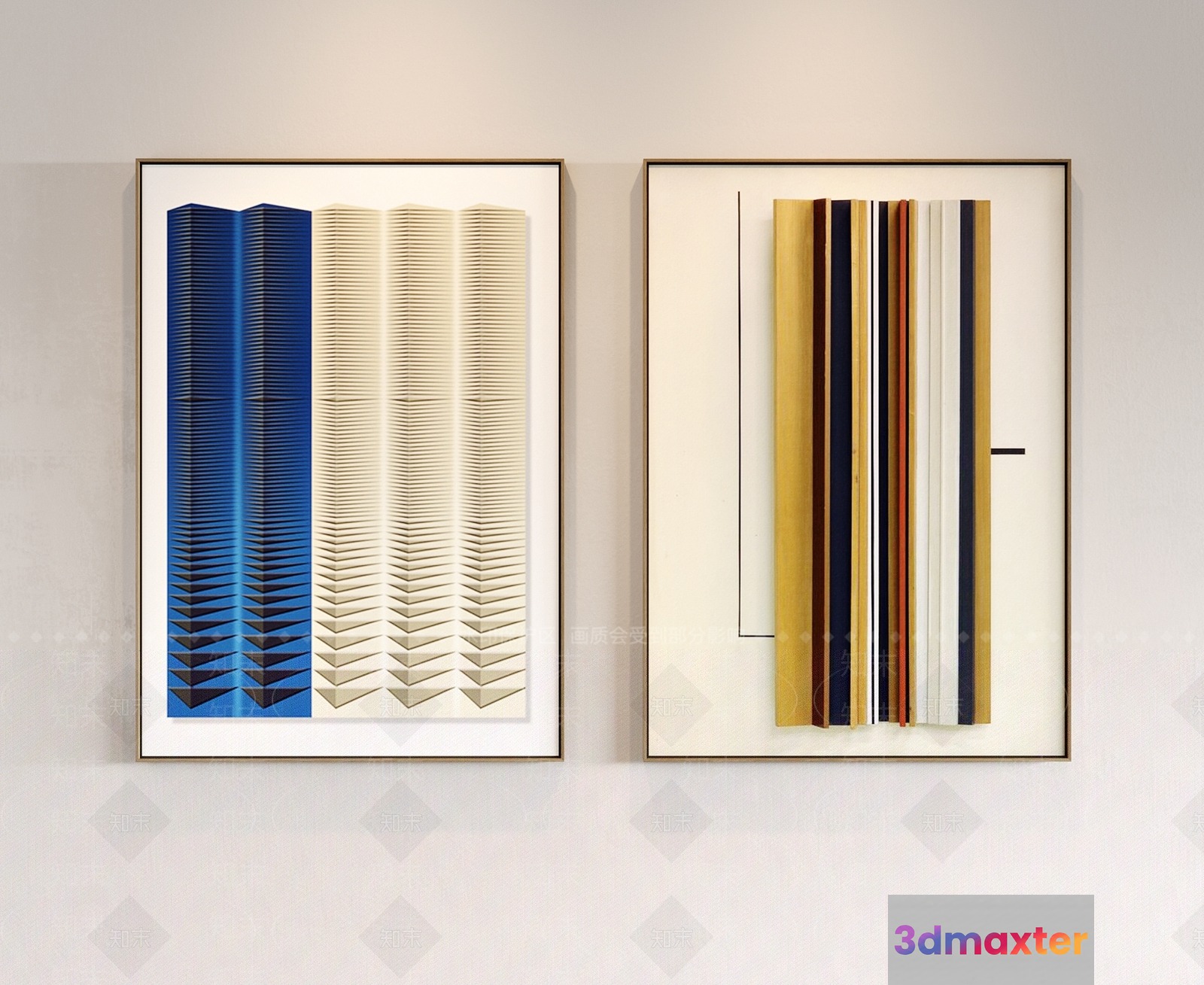 Modern Art Pieces 3D Model - 5769 - VRAY Render