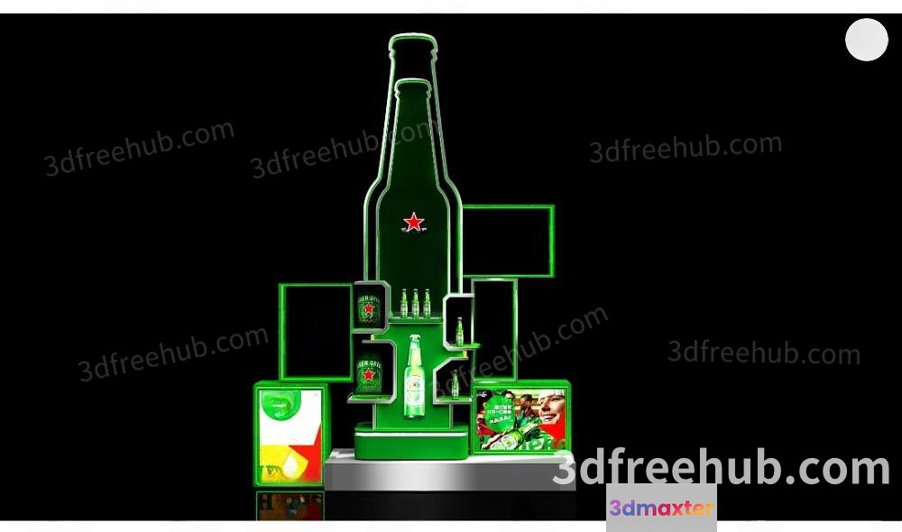 A Bottle Of Heineken Beer 3D Model - 22940 - VRAY Render