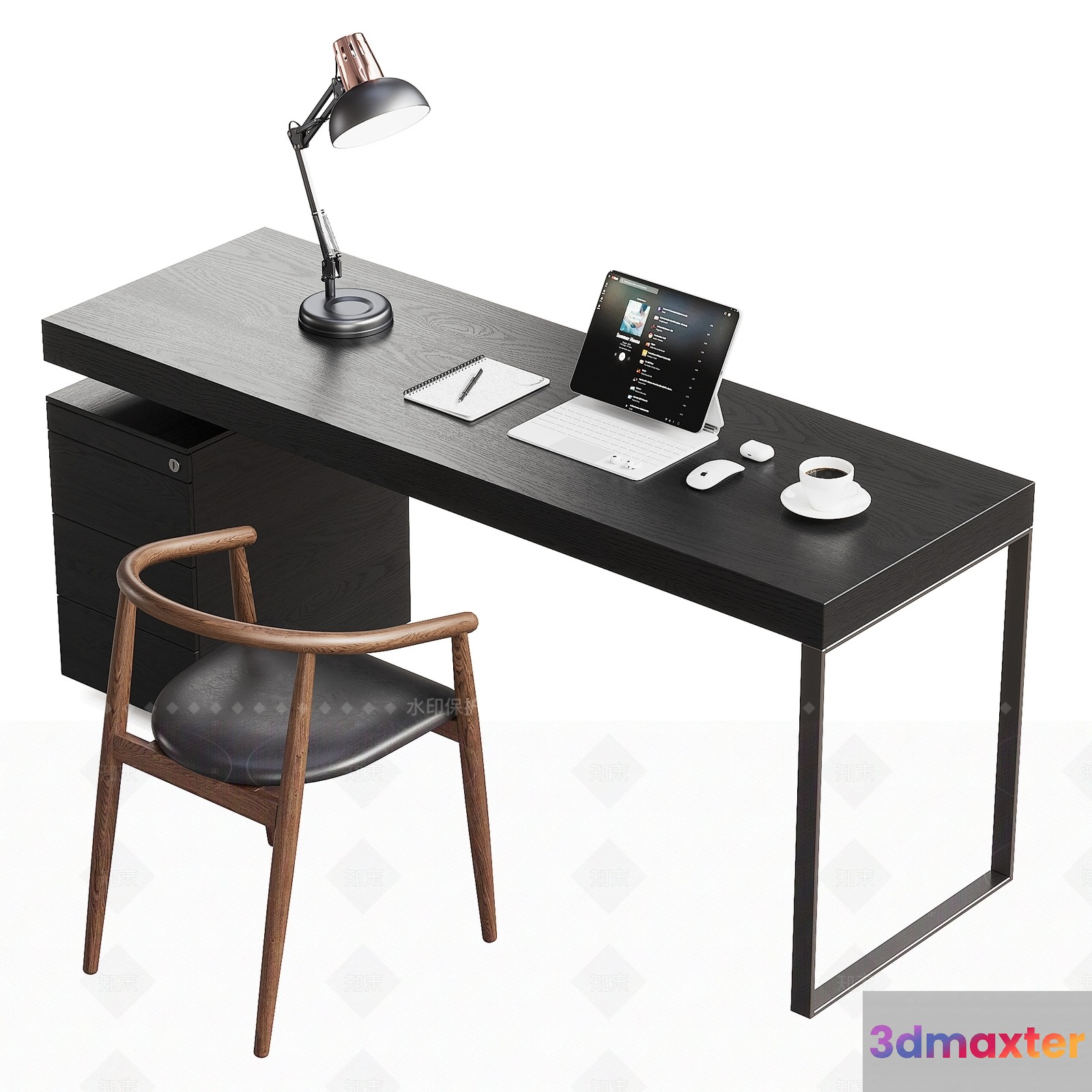 Modern Desk Setup 3D Model - 4982 - VRAY Render