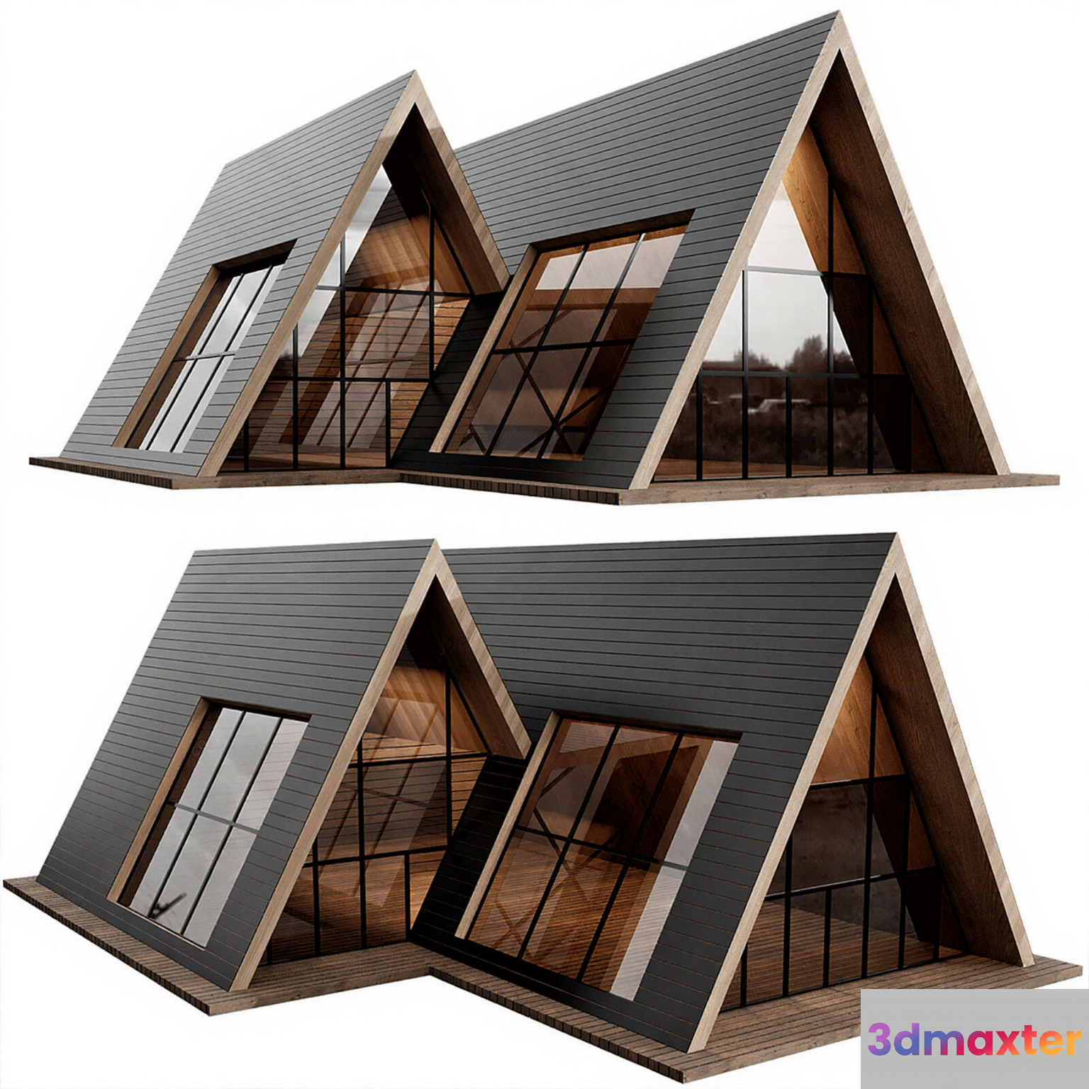 Modern A-Frame House 3D Model - 23039 - CORONA Render