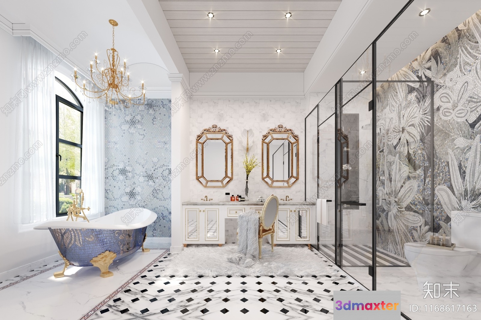Modern Bathroom Design 3D Model - 2854 - VRAY Render