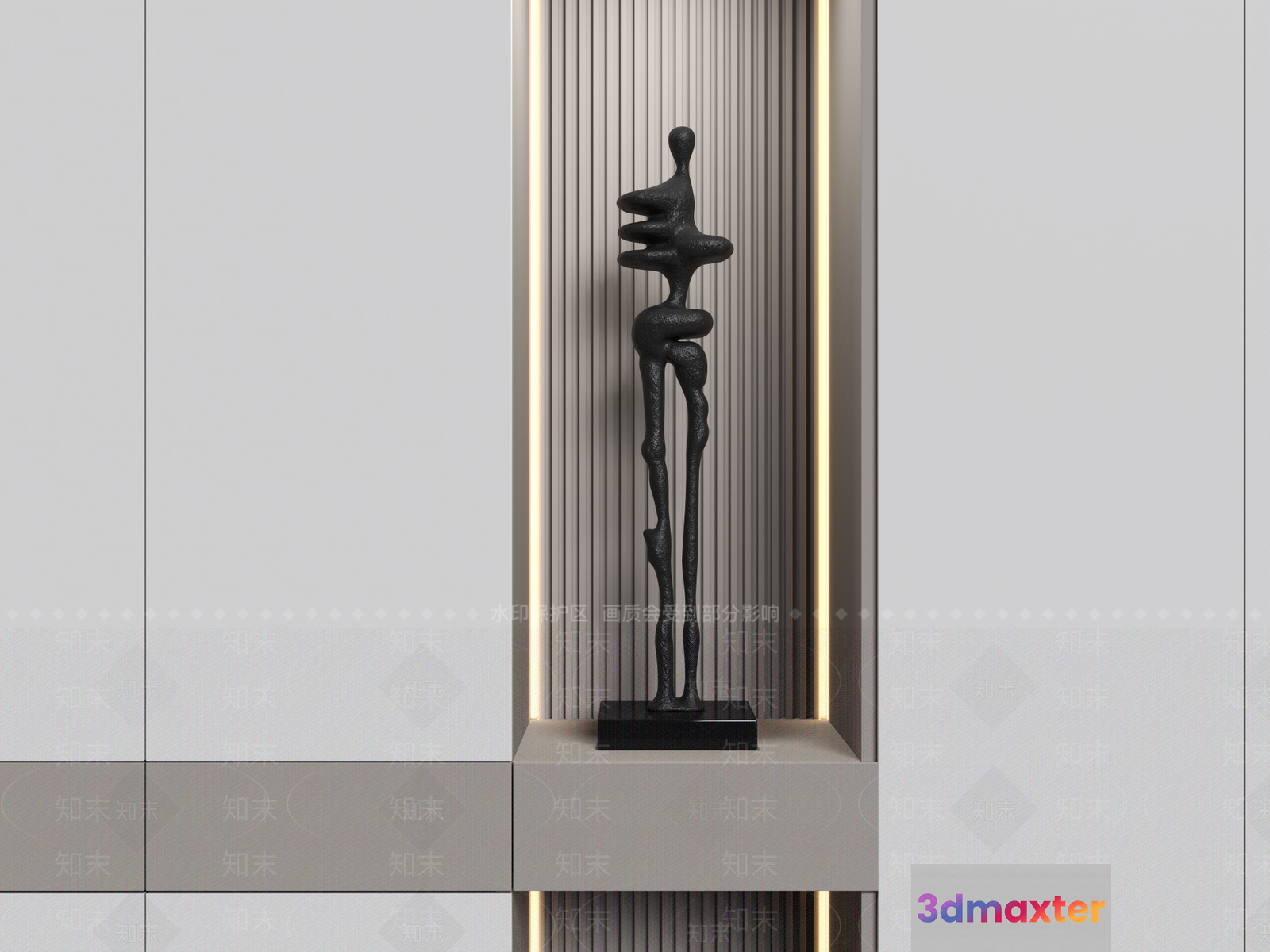 Modern Abstract Sculpture 3D Model - 2971 - VRAY Render