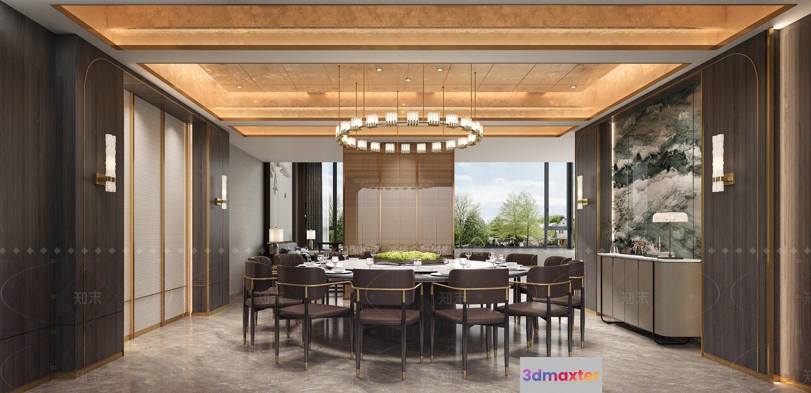 Modern Dining Room 3D Model - 16215 - VRAY Render