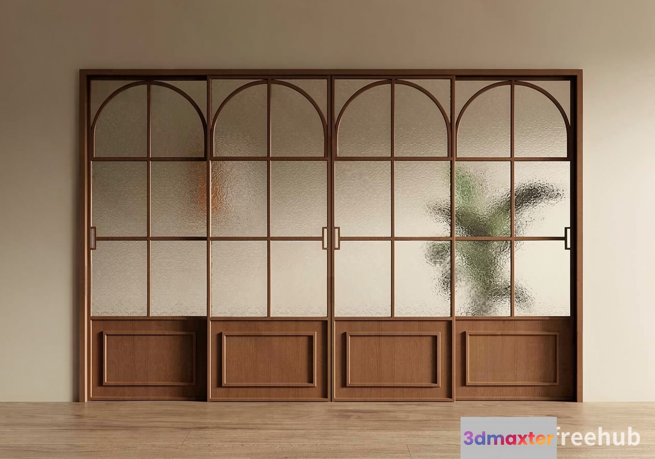 Wooden Sliding Doors 3D Model - 21151 - VRAY Render