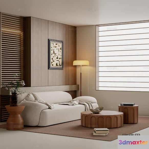 Modern Living Room 3D Model - 2594 - VRAY Render
