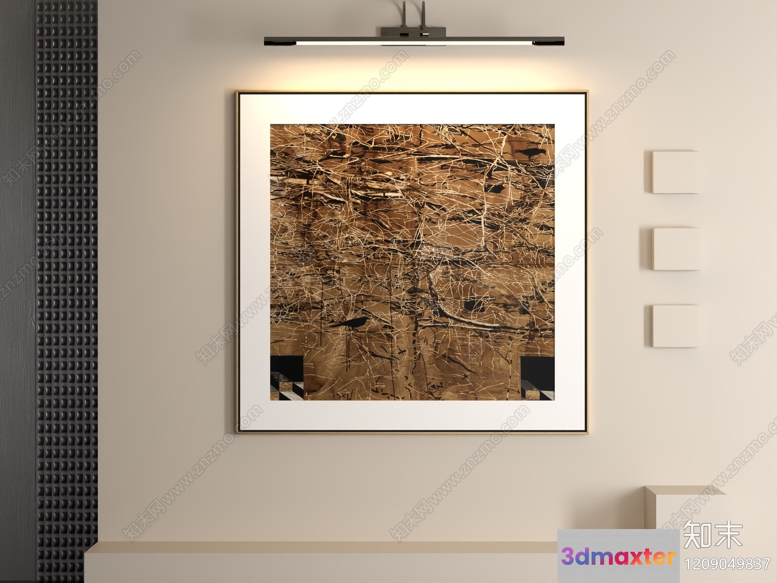 Modern Abstract Painting 3D Model - 19052 - VRAY Render