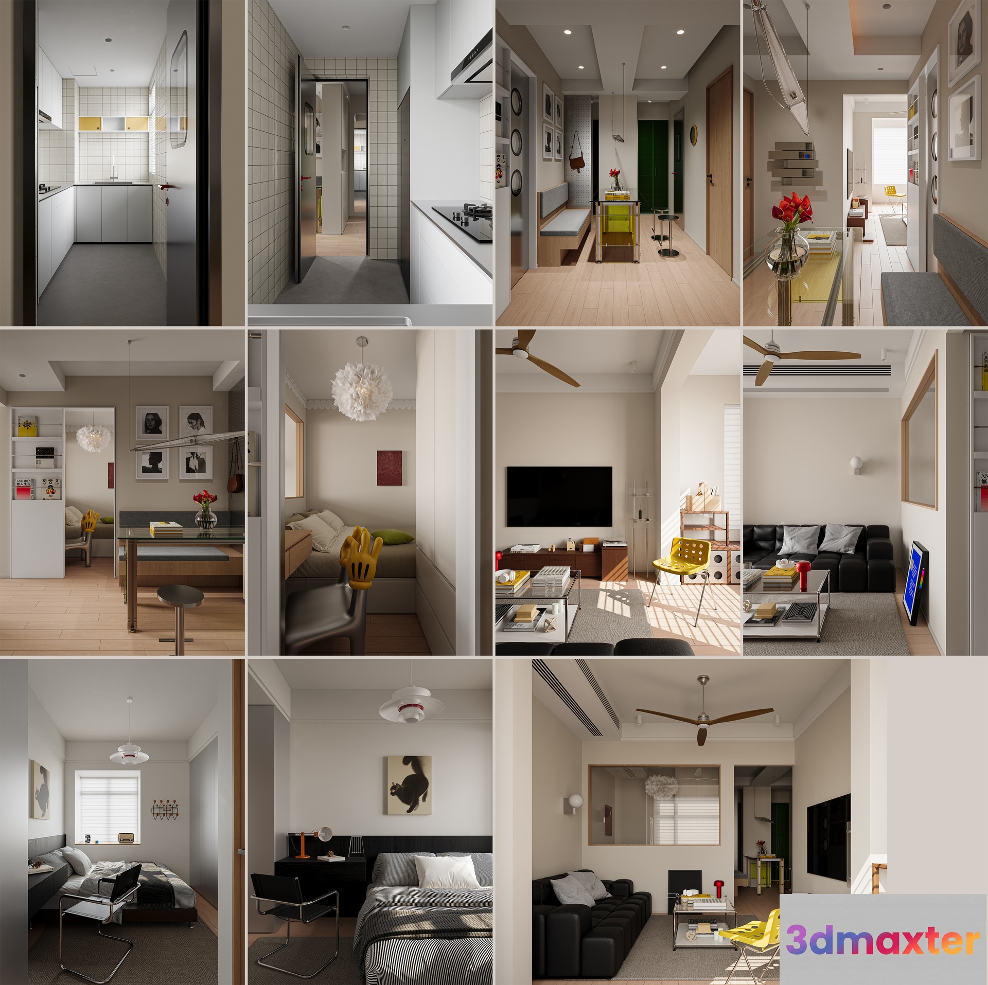 Modern Apartment Interior 3D Model - 342 - VRAY Render