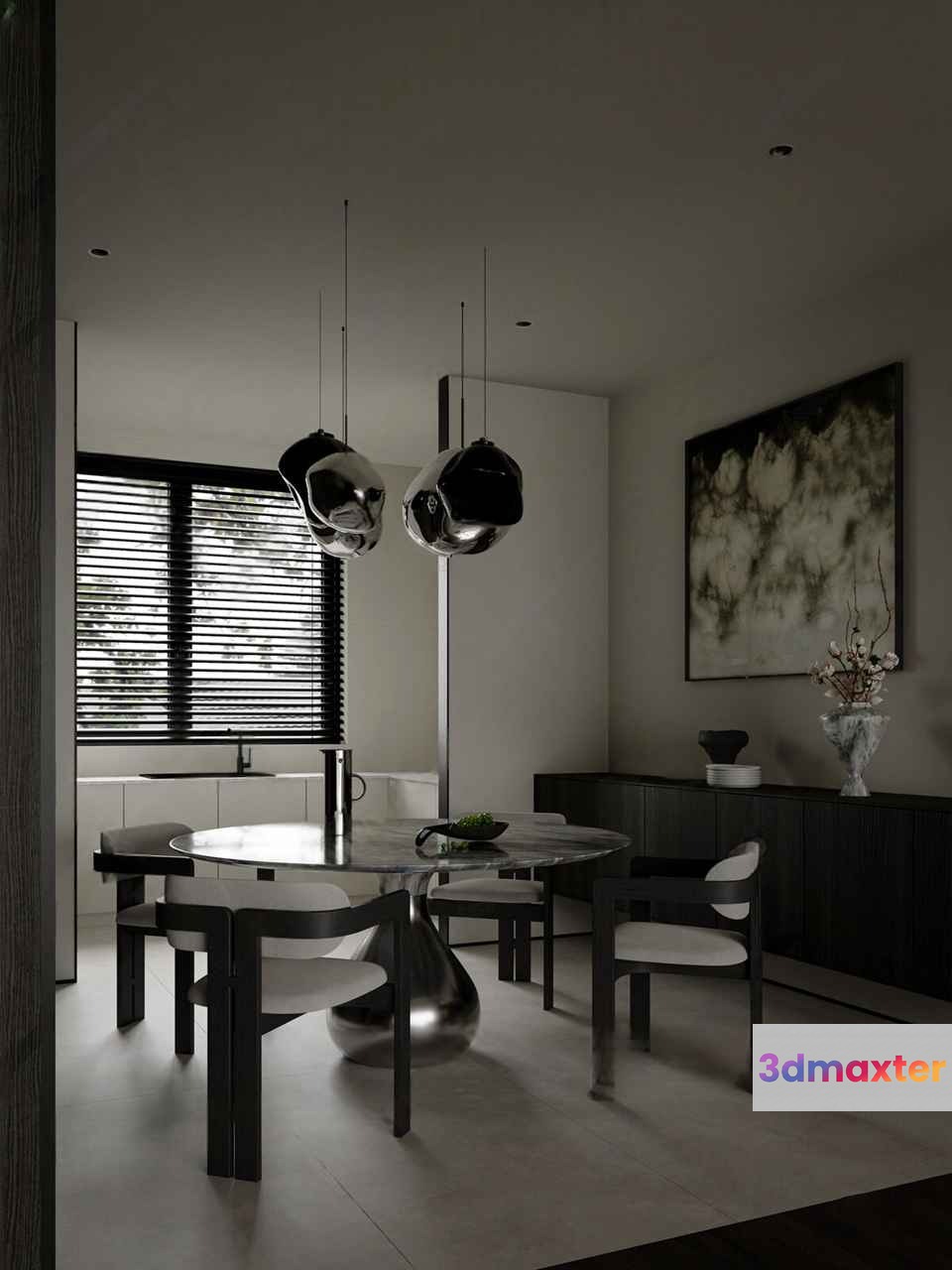 Modern Dining Room 3D Model - 17530 - CORONA Render