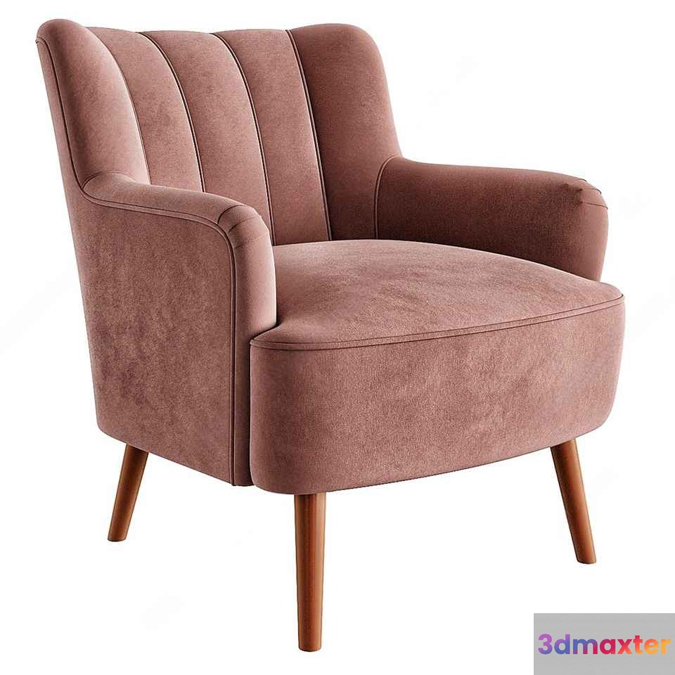 Modern Pink Chair 3D Model - 18020 - VRAY Render