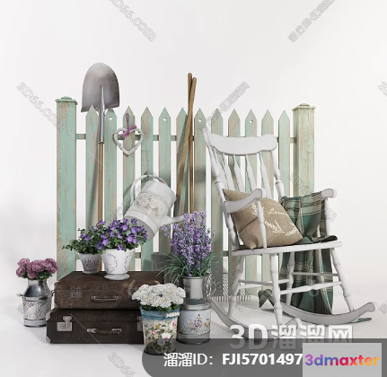 White Rocking Chair 3D Model - 1750 - CORONA Render