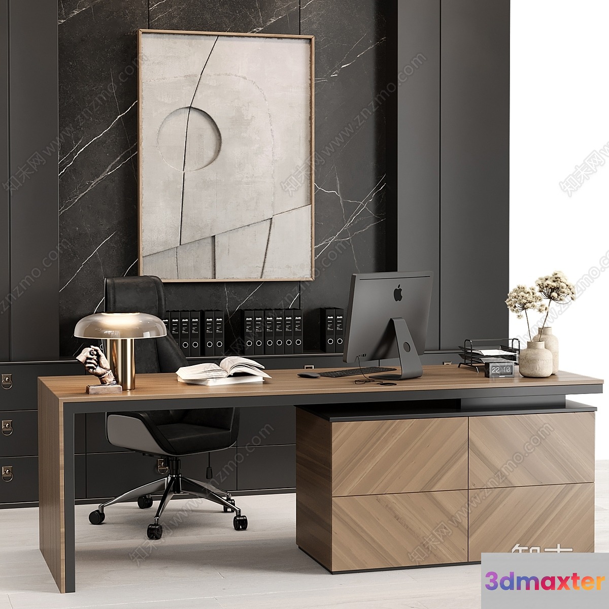 Modern Office Desk 3D Model - 804 - VRAY Render