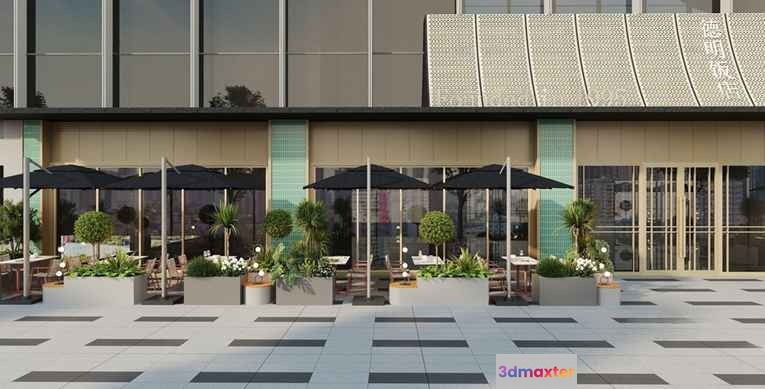 Modern Outdoor Seating 3D Model - 3647 - CORONA Render