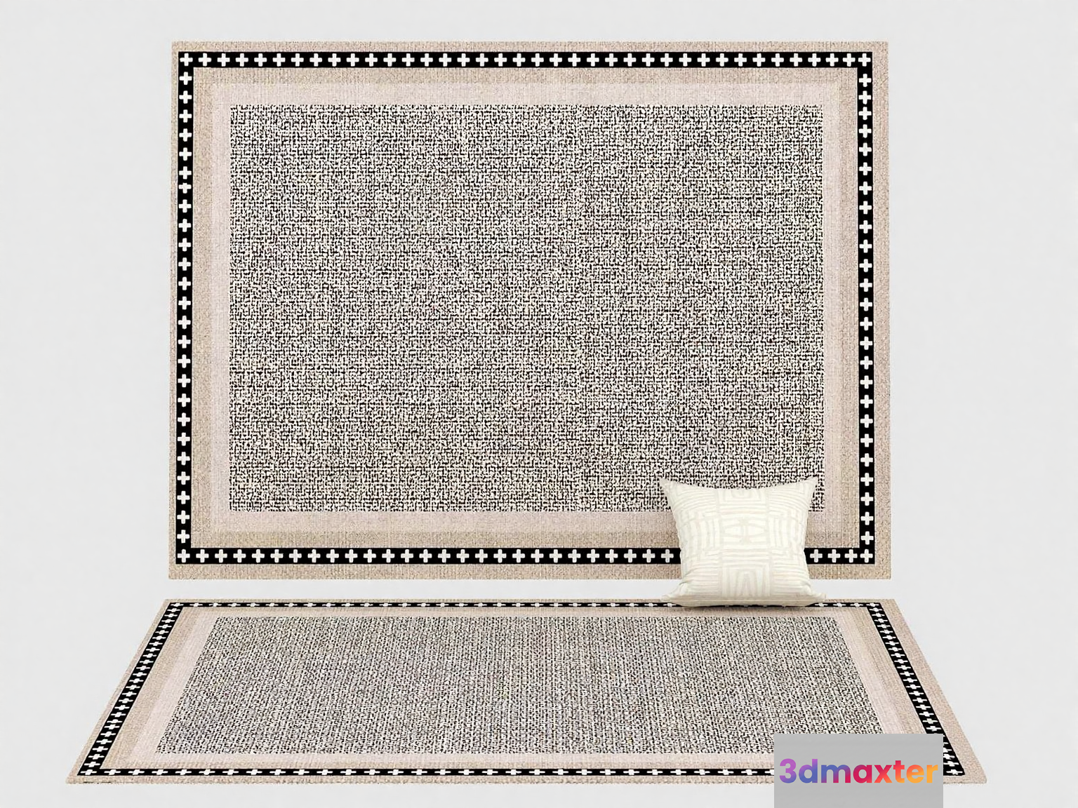 A Large Rug With A Decorative Border 3D Model - 22330 - VRAY Render