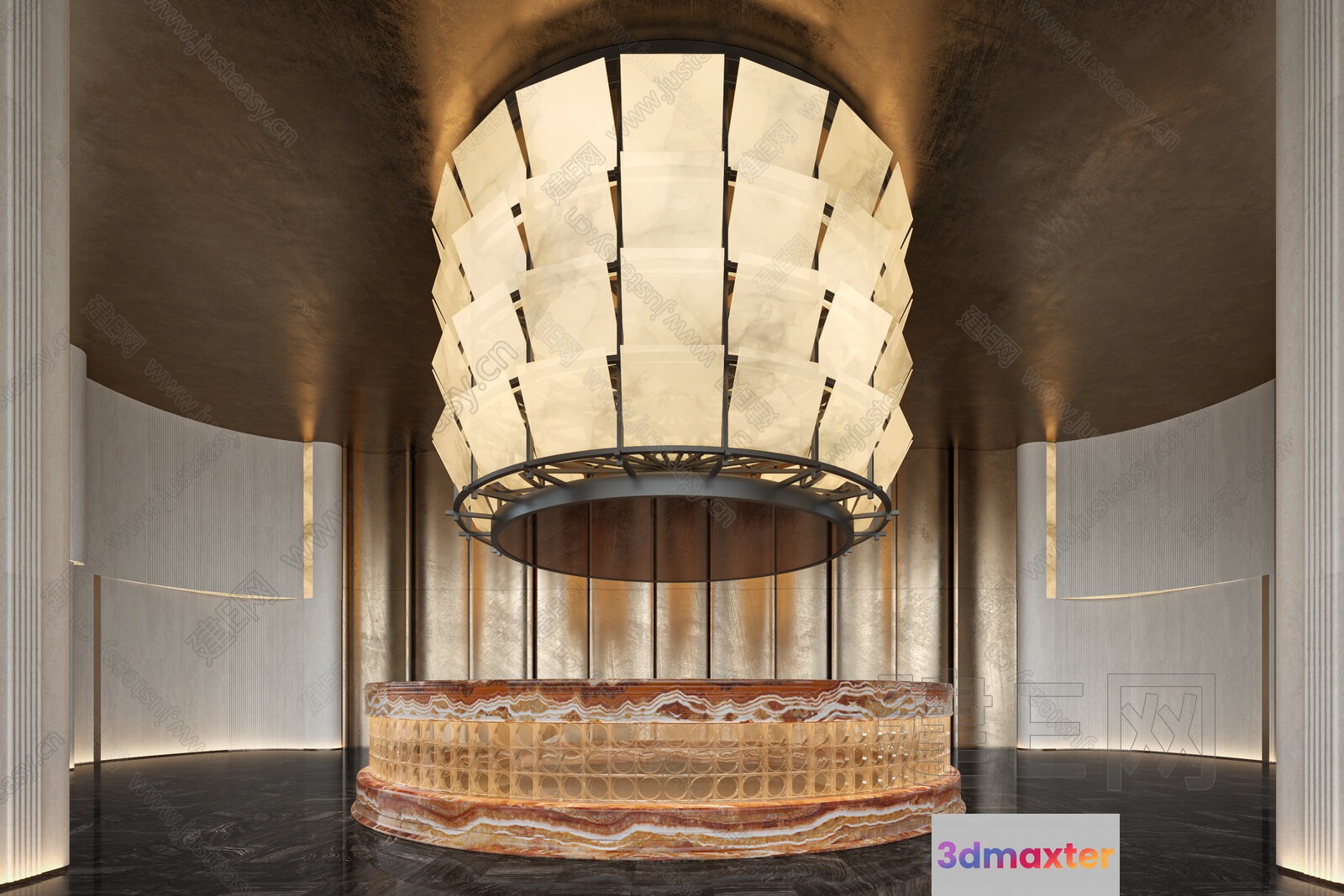 A Large Circular Light Fixture 3D Model - 7059 - VRAY Render