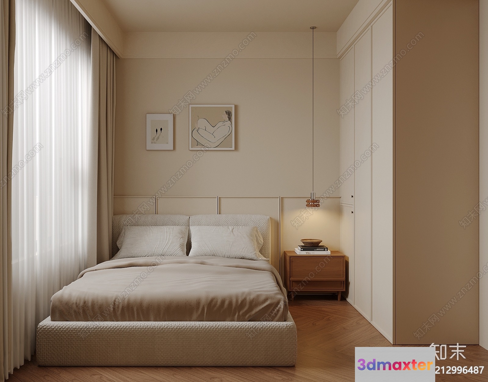 Cozy Bedroom 3D Model - 2036 - VRAY Render