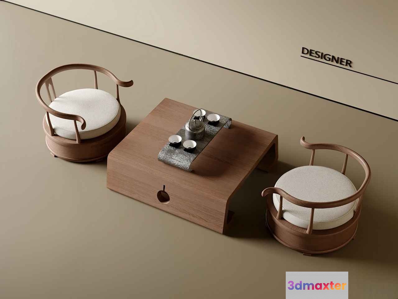 Modern Tea Set 3D Model - 8398 - VRAY Render
