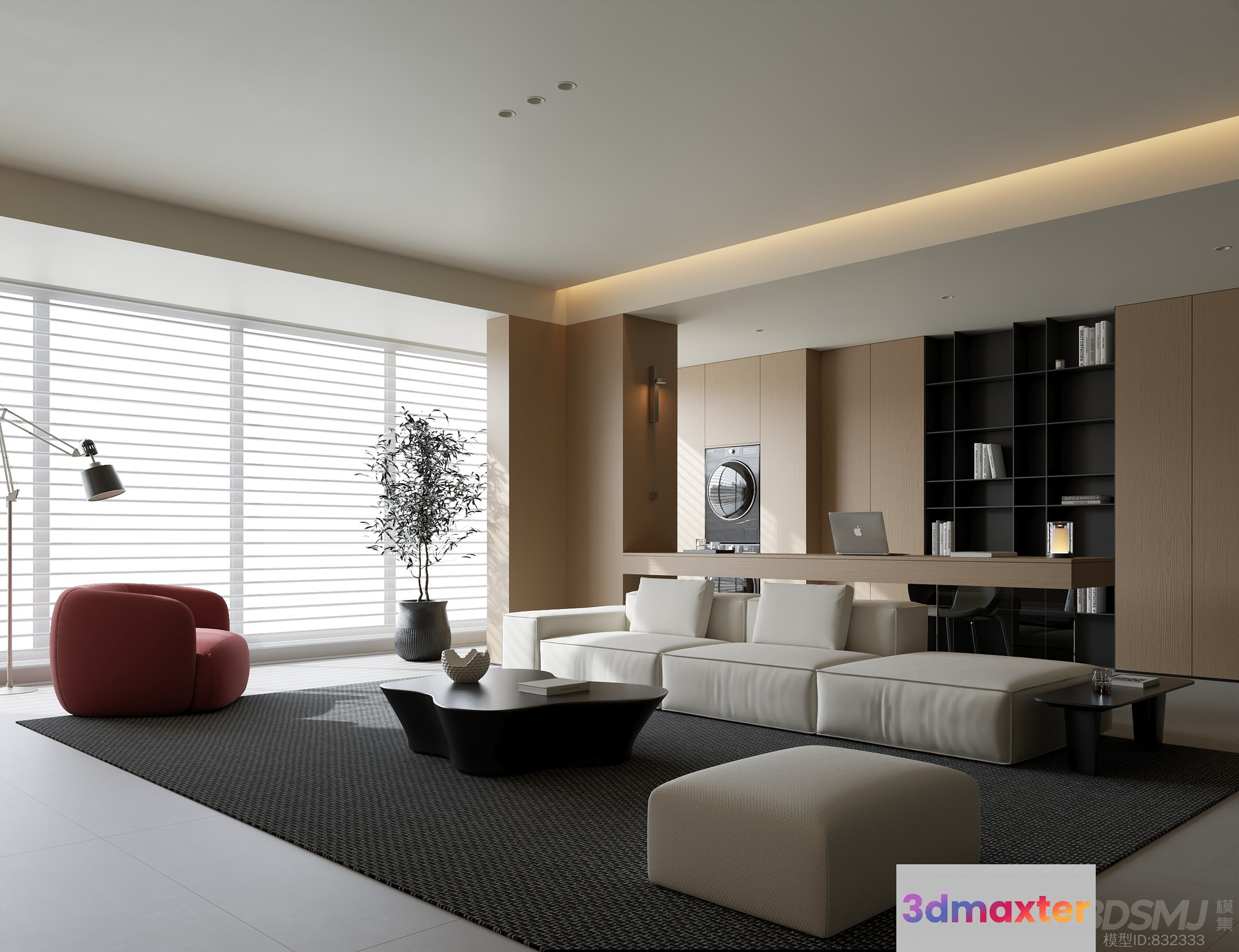 Modern Living Room 3D Model - 6640 - CORONA Render