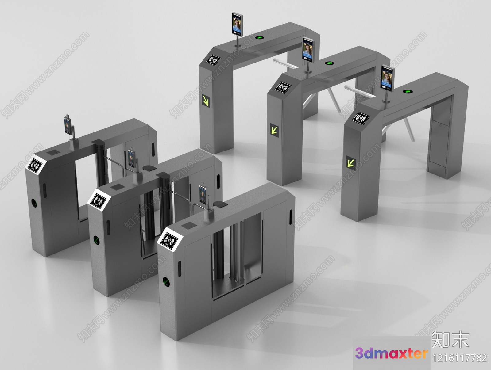 Modern Security Gates 3D Model - 11287 - VRAY Render